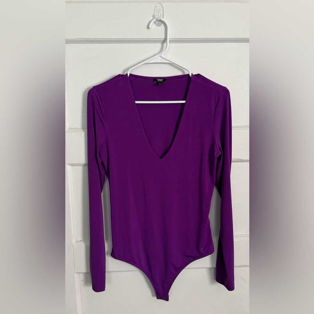 Express Long Sleeve Deep V-Neck Bodysuit